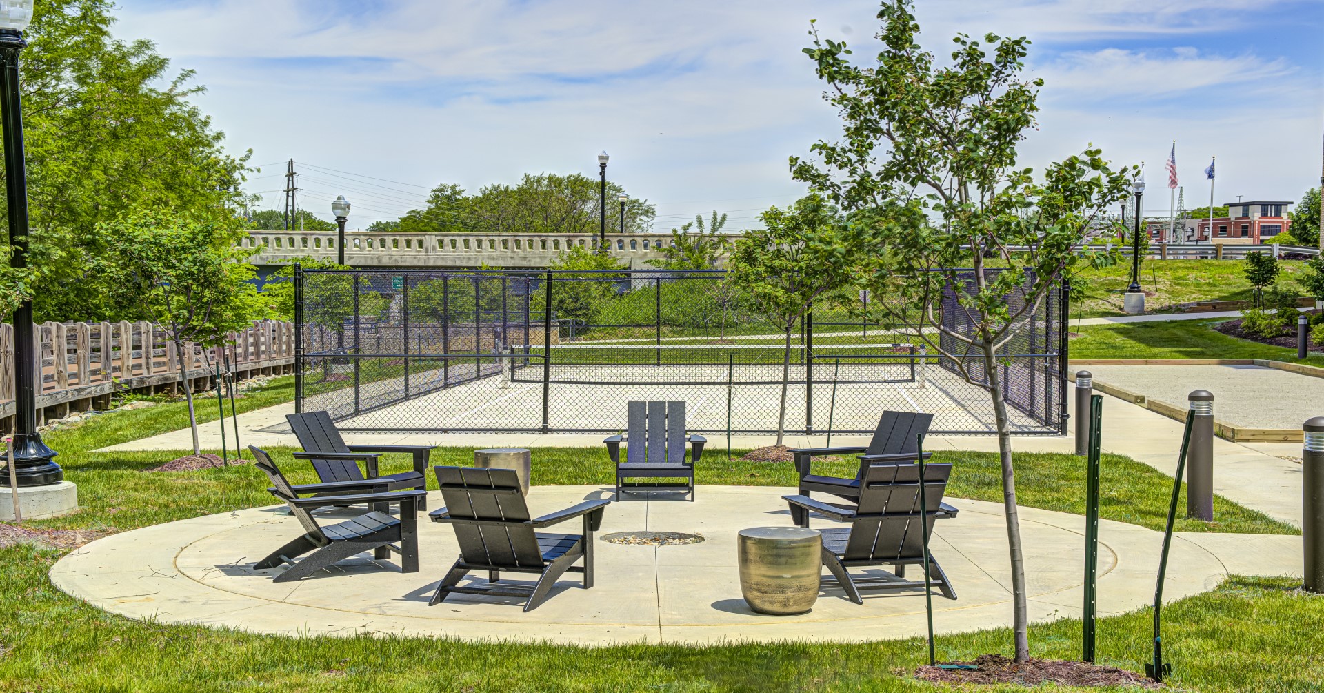East Bank Pickleball Court and fire pit