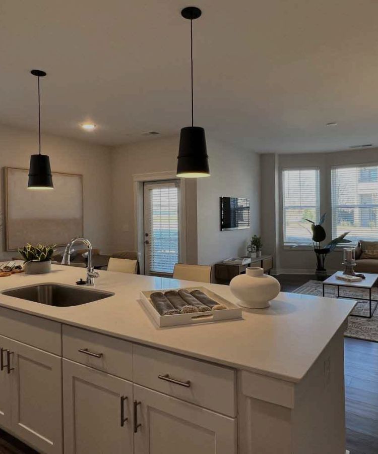 open concept kitchen from Wheelhouse Apartments