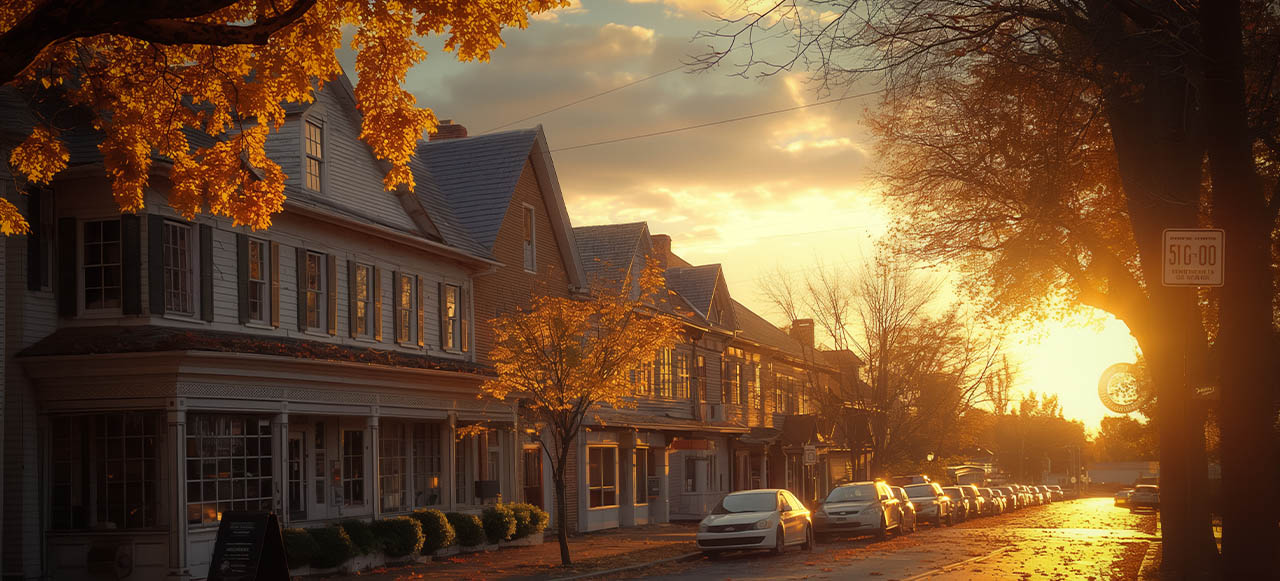 Zionsville neighborhood during the fall season